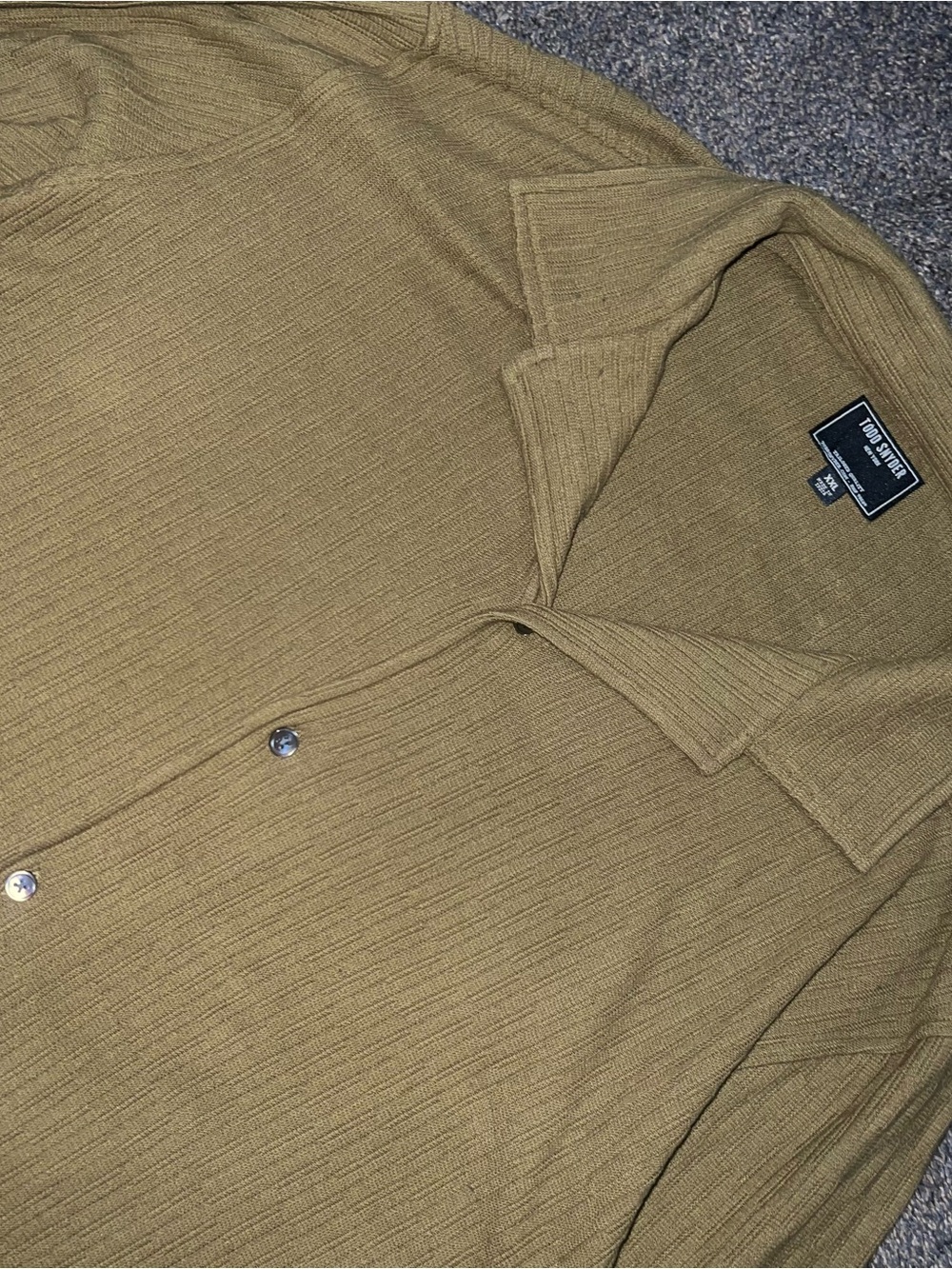 Todd Snyder Ribbed Knit Patch Pocket Camp Collar Cardigan Sweater Men’s Size 2XL